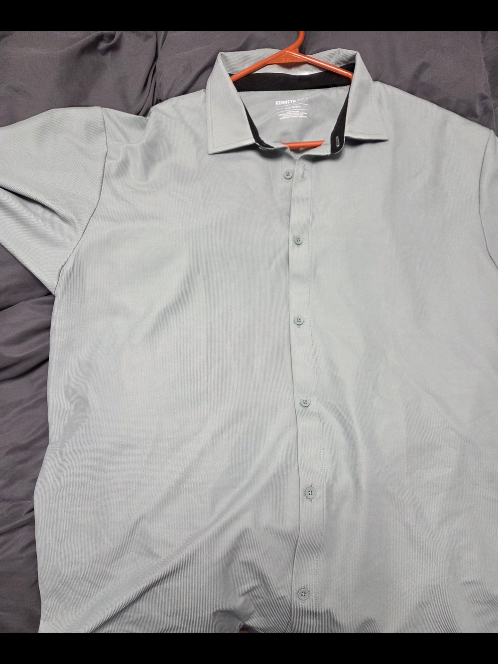 Kenneth Cole Men’s Light Gray Casual Button-Down Shirt